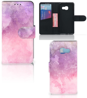 B2Ctelecom Samsung Galaxy A3 2017 Bookcase Hoesje Design Pink Purple Paint