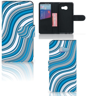 B2Ctelecom Samsung Galaxy A3 2017 Bookcase Hoesje Design Waves Blue