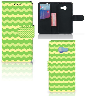 B2Ctelecom Samsung Galaxy A3 2017 Bookcase Hoesje Design Waves Green