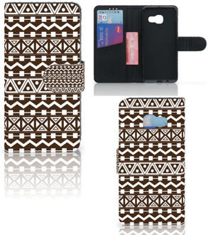 B2Ctelecom Samsung Galaxy A3 2017 Uniek Bookcase Hoesje Aztec Brown