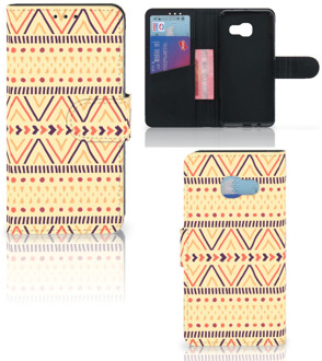 B2Ctelecom Samsung Galaxy A3 2017 Uniek Bookcase Hoesje Aztec Yellow