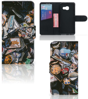 B2Ctelecom Samsung Galaxy A3 2017 Uniek Bookcase Hoesje Badges