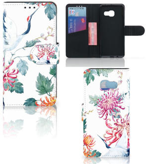 B2Ctelecom Samsung Galaxy A3 2017 Uniek Bookcase Hoesje Bird Flowers