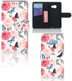 B2Ctelecom Samsung Galaxy A3 2017 Uniek Bookcase Hoesje Butterfly Roses