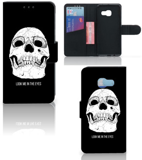 B2Ctelecom Samsung Galaxy A3 2017 Uniek Bookcase Hoesje Skull Eyes