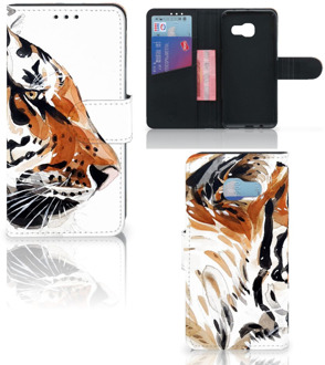 B2Ctelecom Samsung Galaxy A3 2017 Uniek Bookcase Hoesje Watercolor Tiger