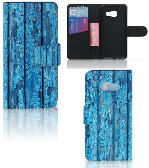 B2Ctelecom Samsung Galaxy A3 2017 Uniek Bookcase Hoesje Wood Blue