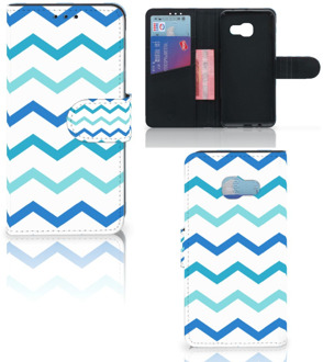 B2Ctelecom Samsung Galaxy A3 2017 Uniek Bookcase Hoesje Zigzag Blauw