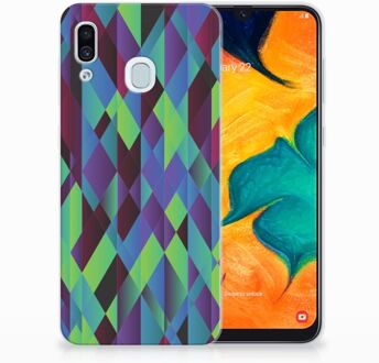 B2Ctelecom Samsung Galaxy A30 | A20 TPU Hoesje Design Abstract Green Blue