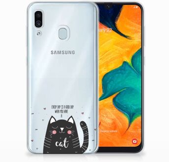 B2Ctelecom Samsung Galaxy A30 | A20 TPU Hoesje Design Cat Good Day