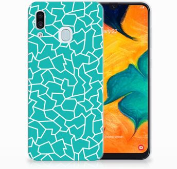 B2Ctelecom Samsung Galaxy A30 | A20 TPU Hoesje Design Cracks Blue