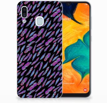 B2Ctelecom Samsung Galaxy A30 | A20 TPU Hoesje Design Feathers Color