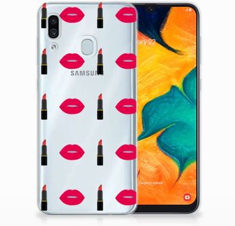 B2Ctelecom Samsung Galaxy A30 | A20 TPU Hoesje Design Lipstick Kiss