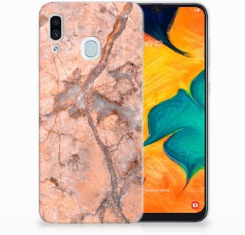 B2Ctelecom Samsung Galaxy A30 | A20 TPU Hoesje Design Marmer Oranje