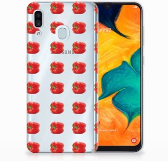 B2Ctelecom Samsung Galaxy A30 | A20 TPU Hoesje Design Paprika Red