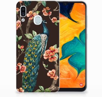 B2Ctelecom Samsung Galaxy A30 | A20 TPU Hoesje Design Pauw met Bloemen