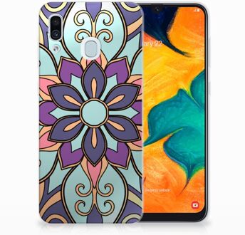 B2Ctelecom Samsung Galaxy A30 | A20 TPU Hoesje Design Purple Flower