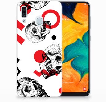 B2Ctelecom Samsung Galaxy A30 | A20 TPU Hoesje Design Skull Red