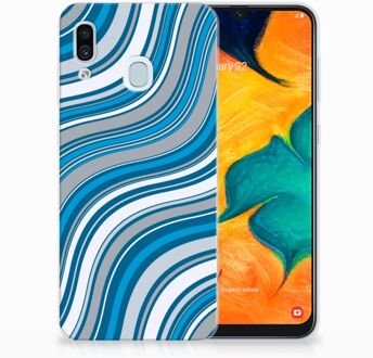 B2Ctelecom Samsung Galaxy A30 | A20 TPU Hoesje Design Waves Blue