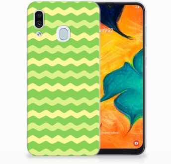 B2Ctelecom Samsung Galaxy A30 | A20 TPU Hoesje Design Waves Green