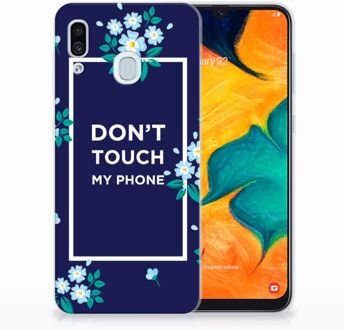 B2Ctelecom Samsung Galaxy A30 | A20 TPU Hoesje Flowers Blue DTMP