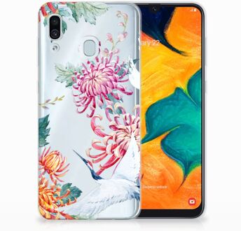 B2Ctelecom Samsung Galaxy A30 | A20 Uniek TPU Hoesje Bird Flowers