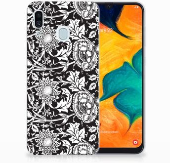 B2Ctelecom Samsung Galaxy A30 | A20 Uniek TPU Hoesje Black Flowers