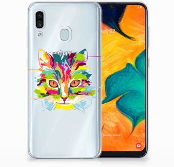 B2Ctelecom Samsung Galaxy A30 | A20 Uniek TPU Hoesje Cat Color