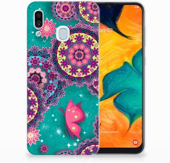 B2Ctelecom Samsung Galaxy A30 | A20 Uniek TPU Hoesje Cirkels en Vlinders