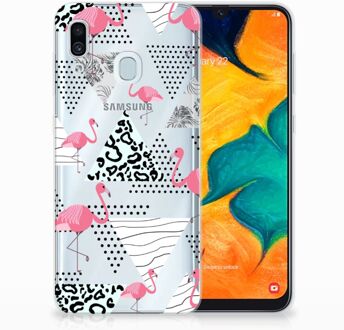 B2Ctelecom Samsung Galaxy A30 | A20 Uniek TPU Hoesje Flamingo Triangle