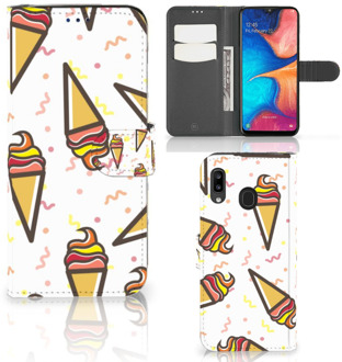 B2Ctelecom Samsung Galaxy A30 Book Cover Icecream