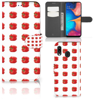 B2Ctelecom Samsung Galaxy A30 Book Cover Paprika Red