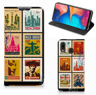 B2Ctelecom Samsung Galaxy A30 Book Cover Postzegels