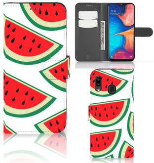 B2Ctelecom Samsung Galaxy A30 Book Cover Watermelons