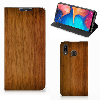 B2Ctelecom Samsung Galaxy A30 Book Wallet Case Donker Hout