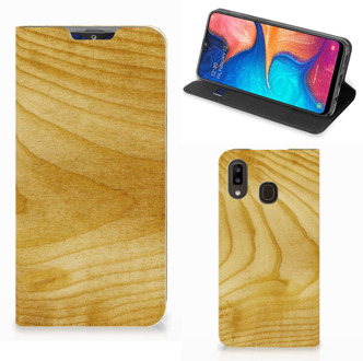 B2Ctelecom Samsung Galaxy A30 Book Wallet Case Licht Hout