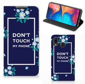 B2Ctelecom Samsung Galaxy A30 Design Case Flowers Blue DTMP