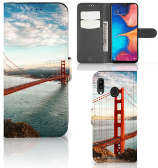 B2Ctelecom Samsung Galaxy A30 Flip Cover Golden Gate Bridge