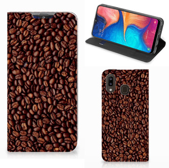 B2Ctelecom Samsung Galaxy A30 Flip Style Cover Koffiebonen