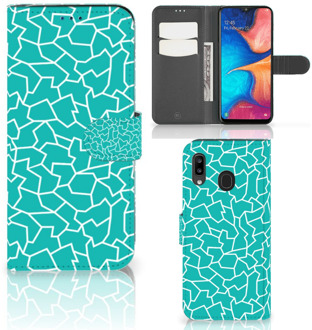 B2Ctelecom Samsung Galaxy A30 Hoesje Design Cracks Blue