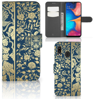 B2Ctelecom Samsung Galaxy A30 Hoesje Golden Flowers