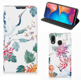 B2Ctelecom Samsung Galaxy A30 Hoesje maken Bird Flowers