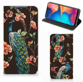 B2Ctelecom Samsung Galaxy A30 Hoesje maken Pauw met Bloemen