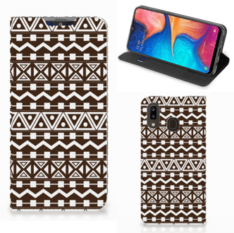 B2Ctelecom Samsung Galaxy A30 Hoesje met Magneet Aztec Bruin