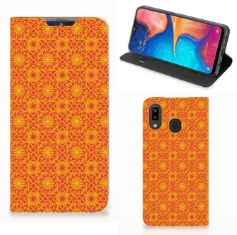 B2Ctelecom Samsung Galaxy A30 Hoesje met Magneet Batik Orange