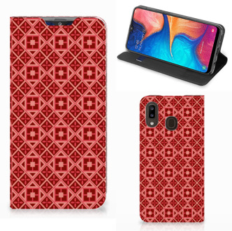 B2Ctelecom Samsung Galaxy A30 Hoesje met Magneet Batik Red