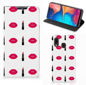 B2Ctelecom Samsung Galaxy A30 Hoesje met Magneet Lipstick Kiss