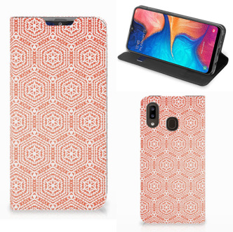 B2Ctelecom Samsung Galaxy A30 Hoesje met Magneet Pattern Orange