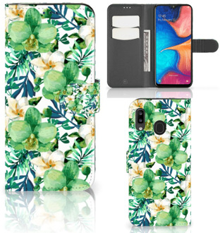 B2Ctelecom Samsung Galaxy A30 Hoesje Orchidee Groen