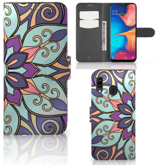 B2Ctelecom Samsung Galaxy A30 Hoesje Purple Flower